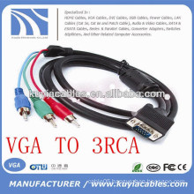 HIGH SPEED VGA TO 3RCA CABLE M/M FOR PC TV 1.5M